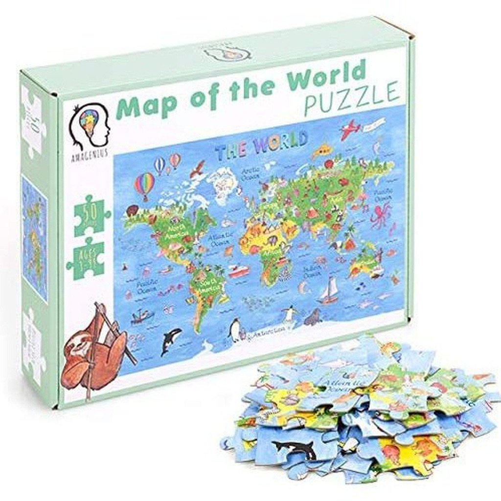 picture of World Map Jigsaw Floor Puzzle for Kids by Amonev