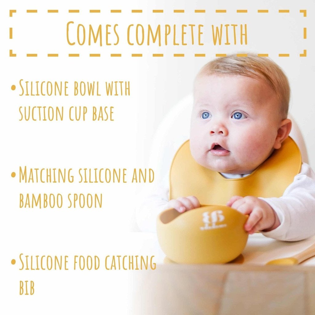 picture of Silicone Bib and Suction Bowl Feeding Set by Amonev