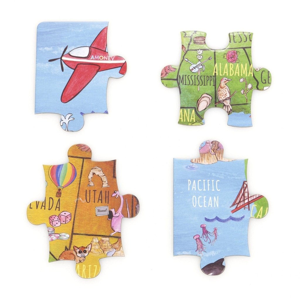 picture of USA Map Jigsaw Floor Puzzle for Kids 50 Pcs by Amonev