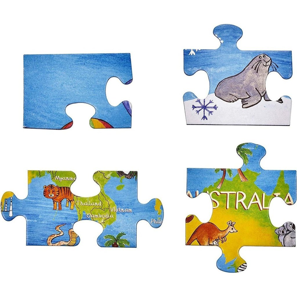picture of World Map Jigsaw Floor Puzzle for Kids 100 Pcs Detailed by Amonev